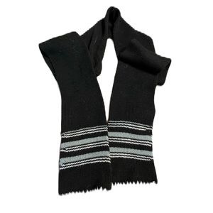 Black scarf with gray and white accents